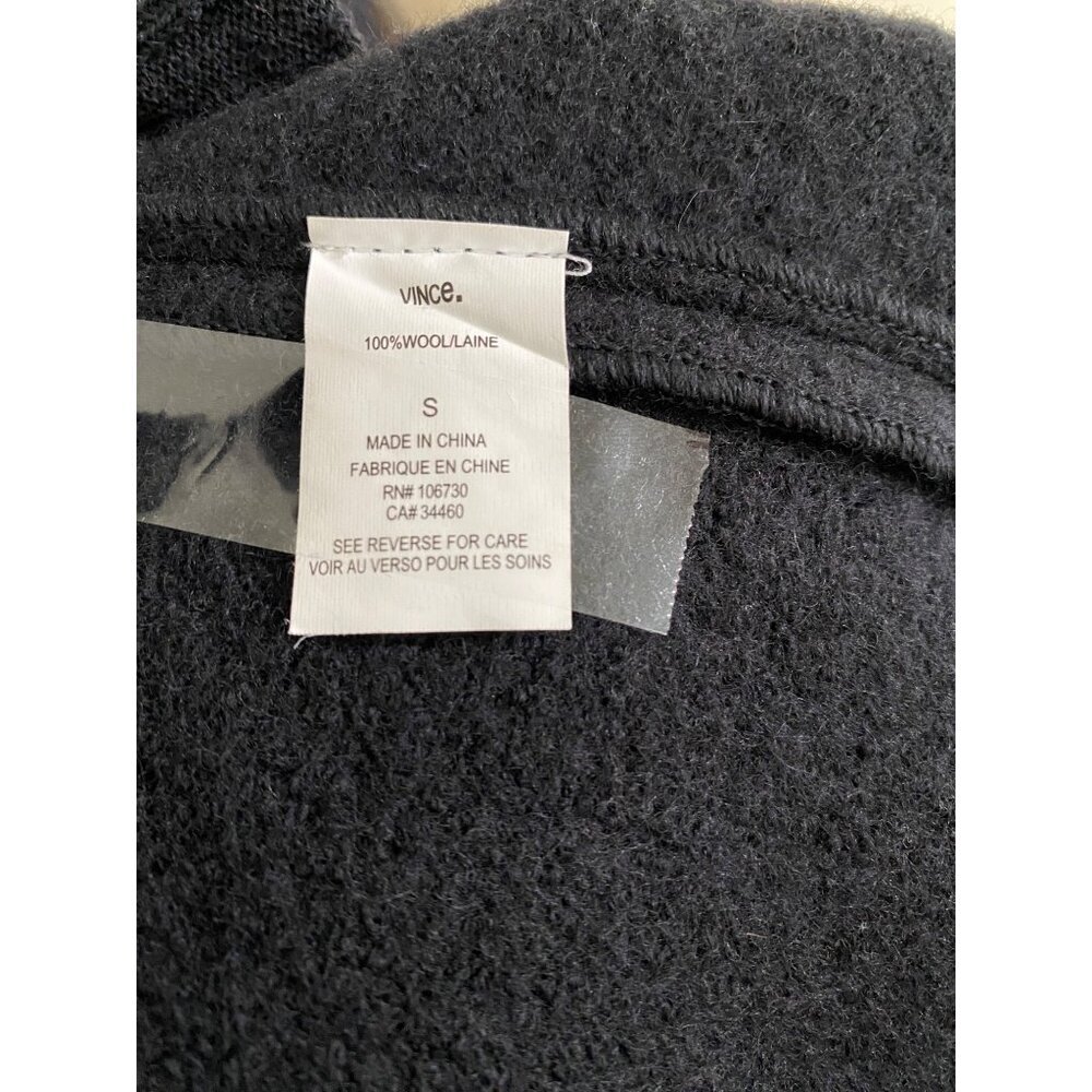 Vince Black Wool Ribbed Collar Open Front Poncho Coat Small Quiet Luxury - Picture 9 of 13